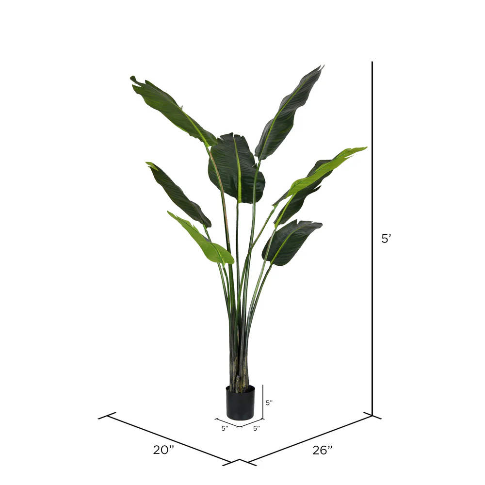 Vickerman 5' Artificial Potted Travellers Palm Tree. - Cheap-Us