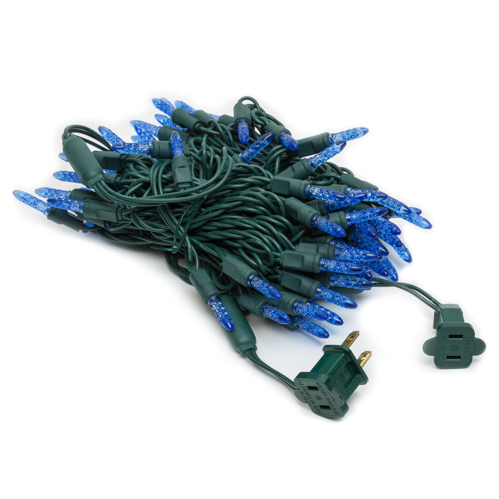 Vickerman 70 Blue M5 Faceted Twinkle LED Light on Green Wire 4