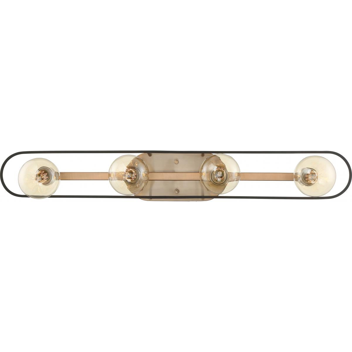 60-6654 CHASSIS 4 LIGHT VANITY Chassis- 4 Light Vanity - Copper Brushed Brass and Matte Black Finish - Cheap-Us
