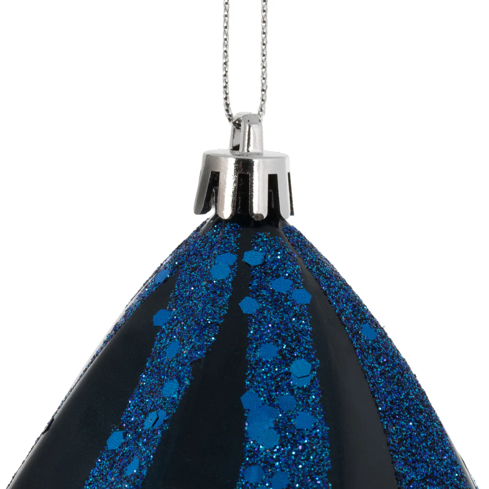 Vickerman 8'' Midnight Blue Glitter Swirl Drop Christmas Ornament - Cheap-Us