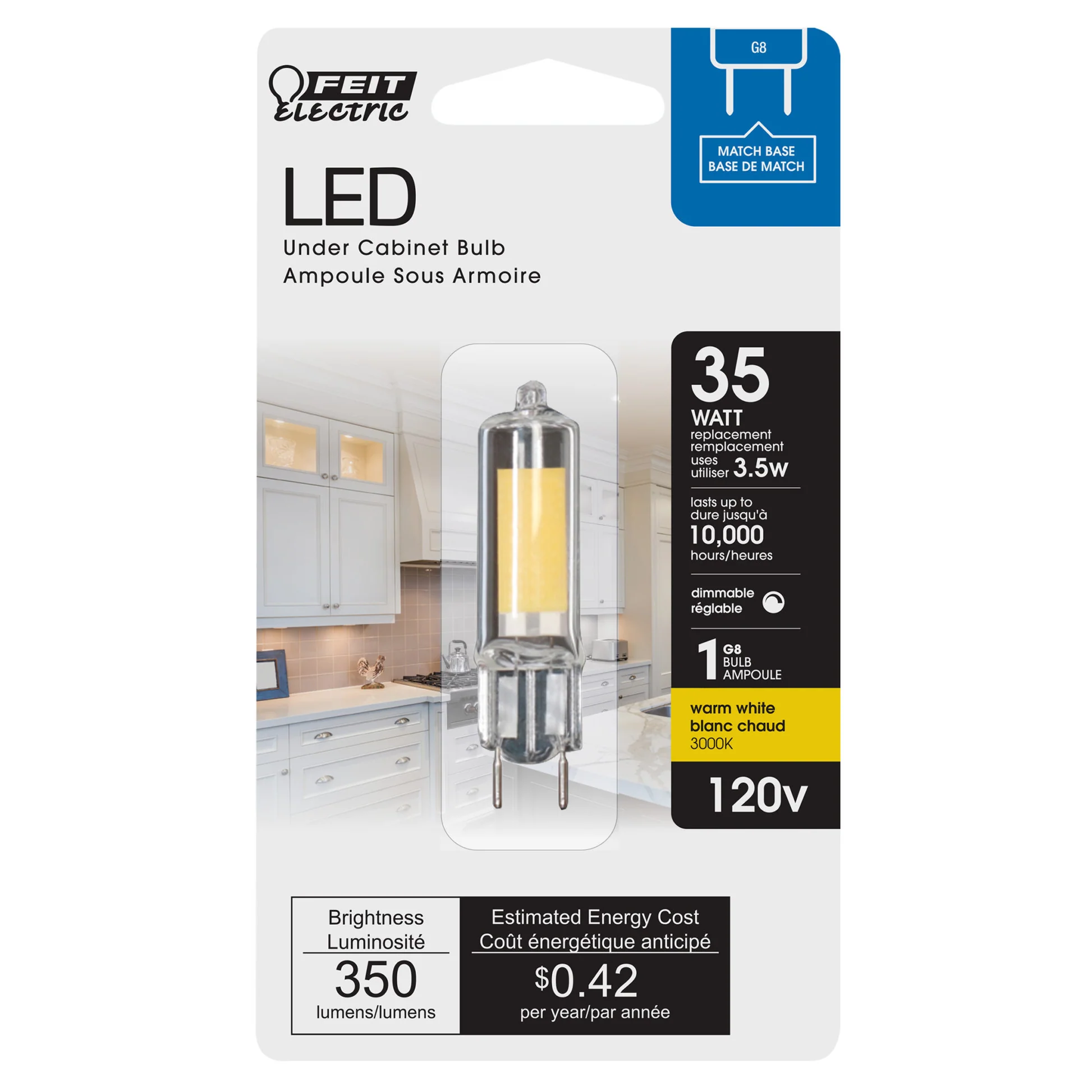 35 Watt Equivalent G8 Base Specialty Dimmable LED Light Bulb - Cheap-Us