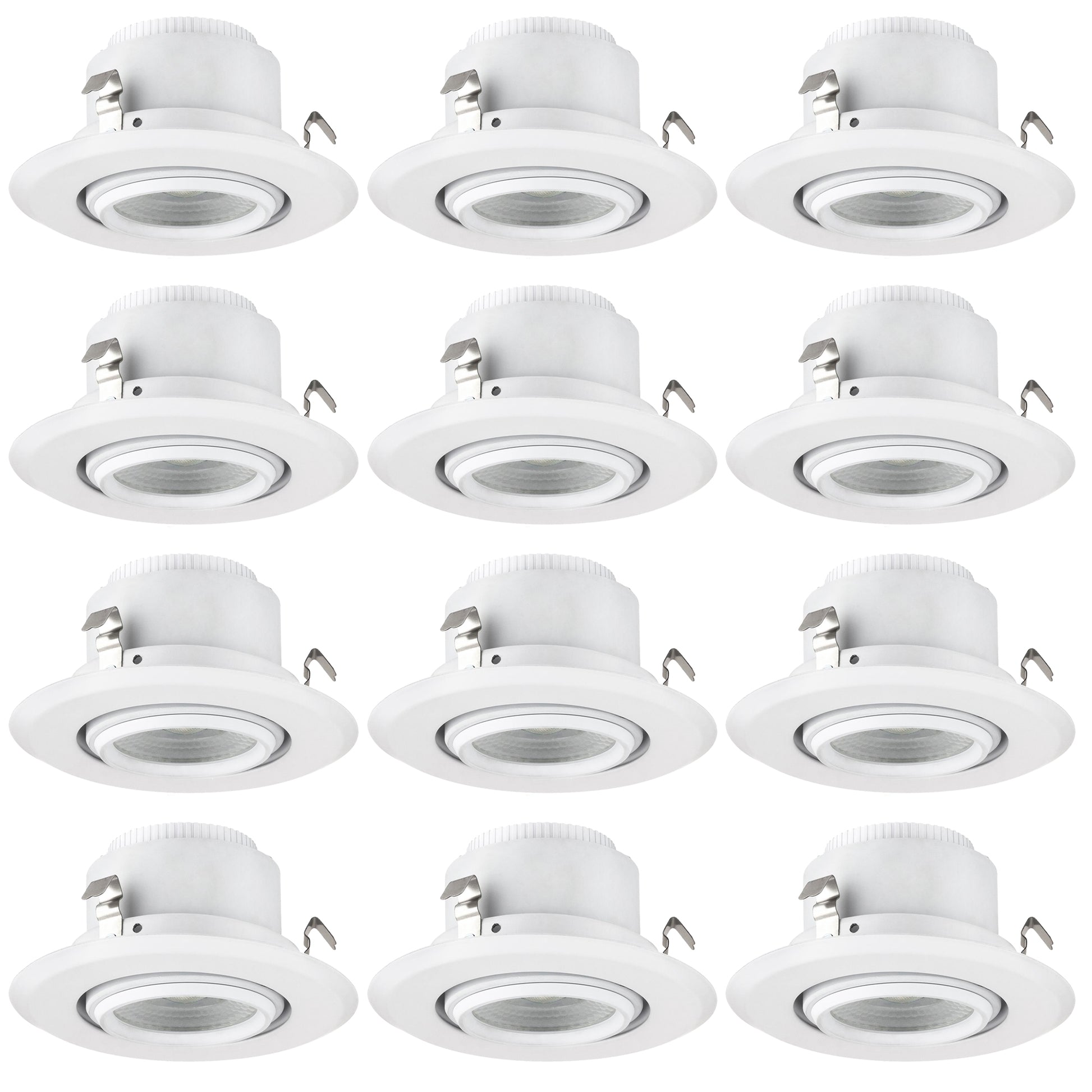 Sunlite Dimmable LED 4-Inch Round Retrofit Gimbal Recessed Downlight, Can Lighting Replacement, Directional Swivel, Indoor & Outdoor, Medium (E26) Base, 10 Watt (75 Watt Equivalent), Emits 3000K Warm White Light - Cheap-Us