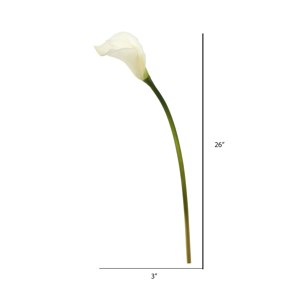 Vickerman 26'' Artificial White Calla Lily Stem 6 per Bag. - Cheap-Us
