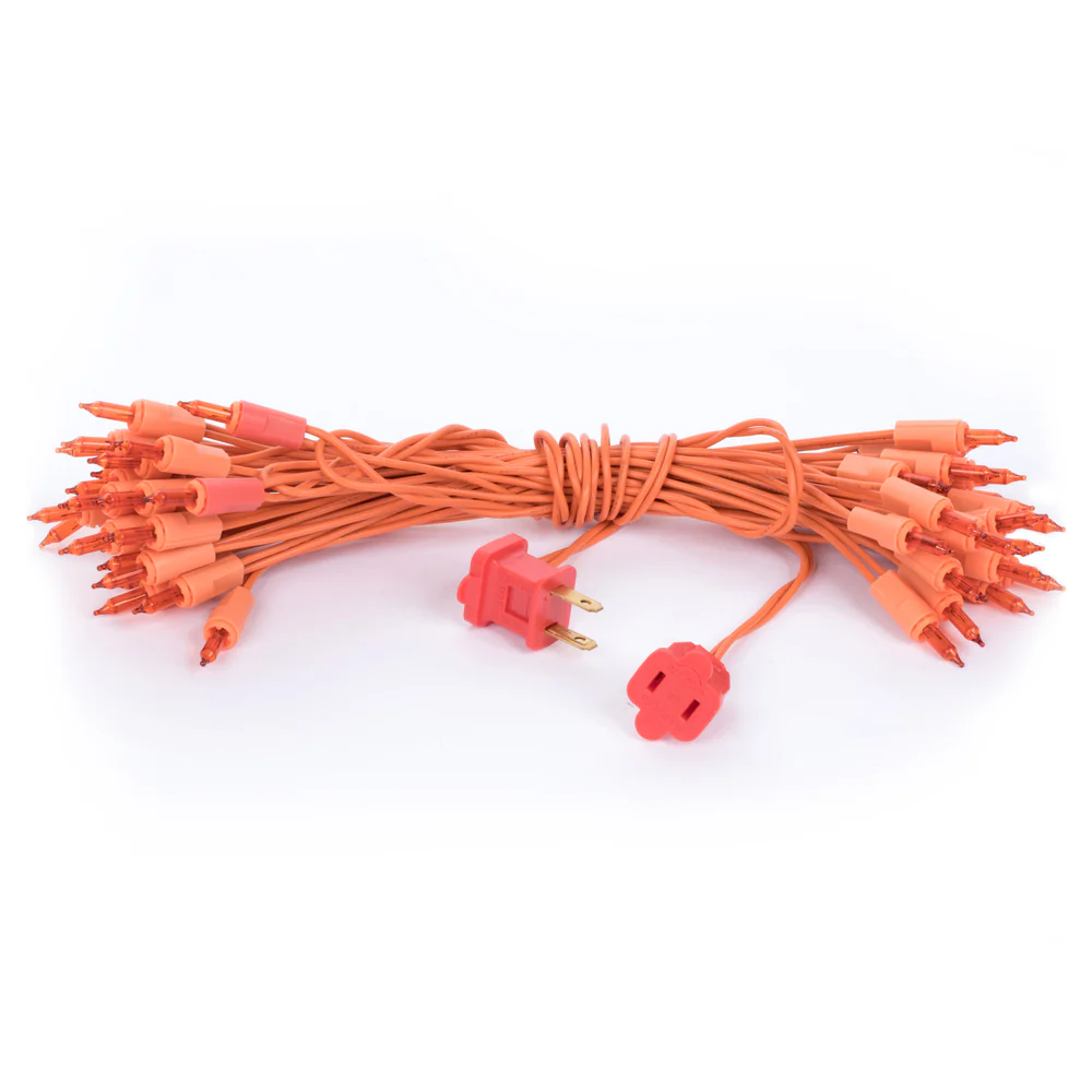 Vickerman 50 Light LED Orange Dura-Lit Mini Lights, Orange Wire- 2 Pack - Cheap-Us