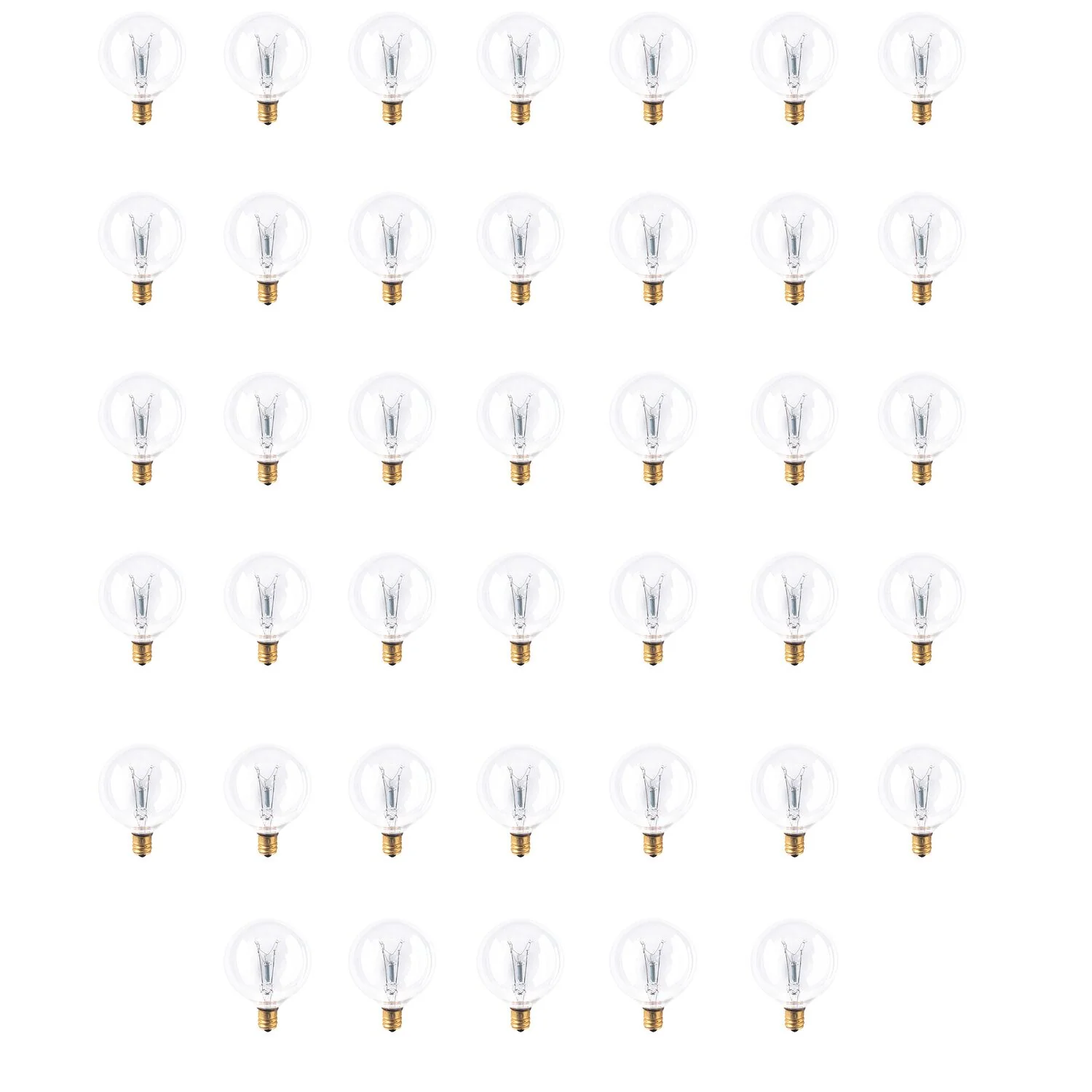 BULBRITE INCANDESCENT G16.5 CANDELABRA SCREW (E12) 25W DIMMABLE LIGHT BULB 2700K/WARM WHITE 40PK (311025) - Cheap-Us