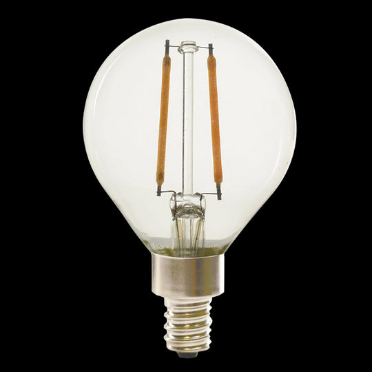 Luxrite LED G16.5 Filament Style Globe Light Bulb, E12 Candelabra Base, 4W, 2700K - Warm White, 400 Lumens, 80 CRI, Clear Finish, Dimmable (LR21610) - Cheap-Us