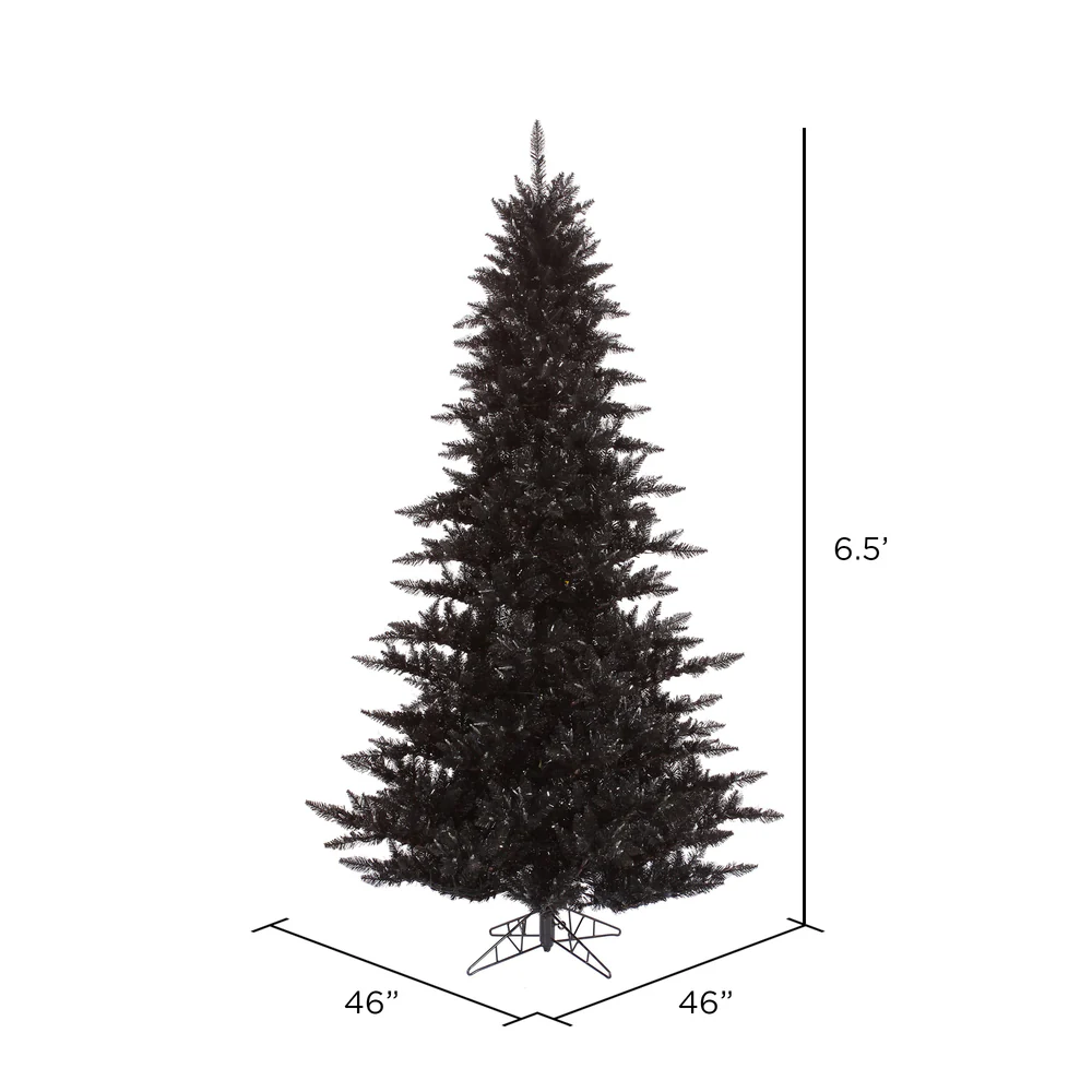 Vickerman 6.5' Black Fir Artificial Christmas Tree Unlit - Cheap-Us