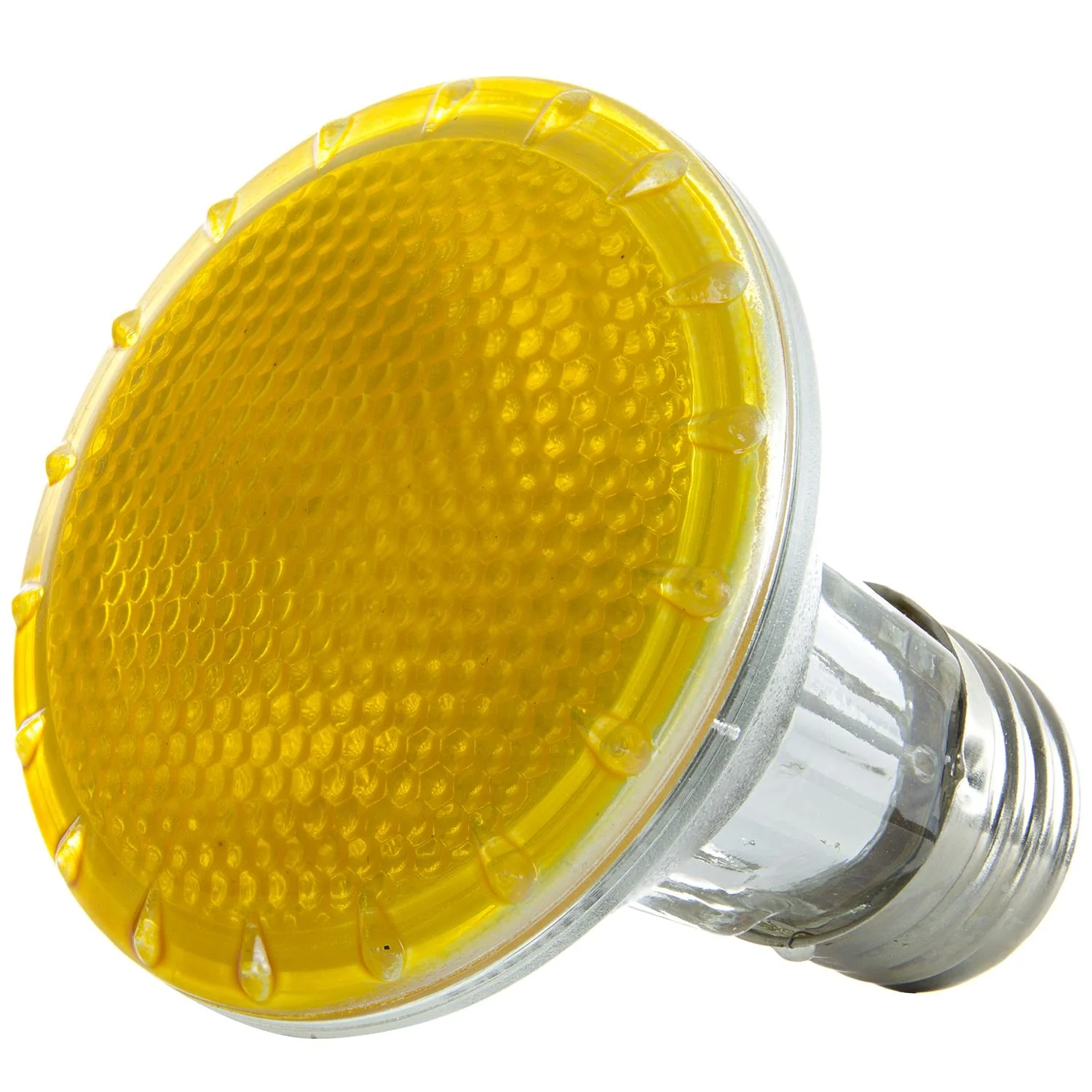 Sunlite 50 Watt, 30° Narrow Flood, Colored PAR20 Reflector, Medium Base, Yellow, Halogen - Cheap-Us