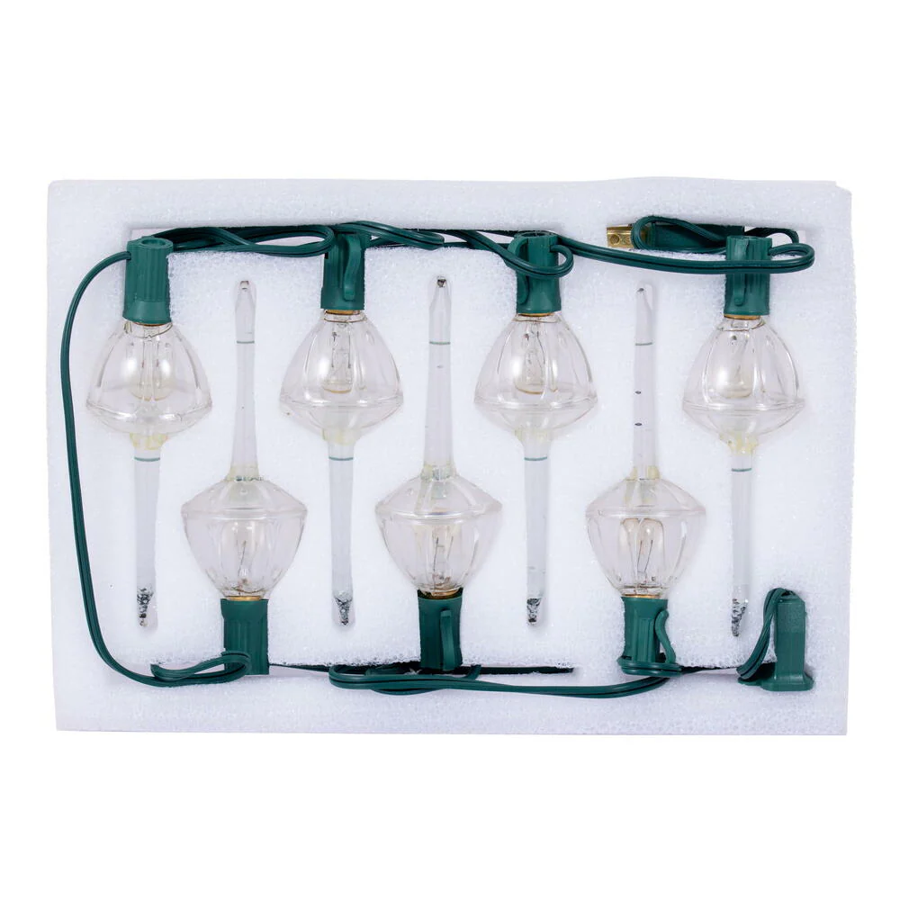 Vickerman 7 Clear Bubble Lights on Green Wire 13' Christmas Light Strand 5 watts per bulb - Cheap-Us