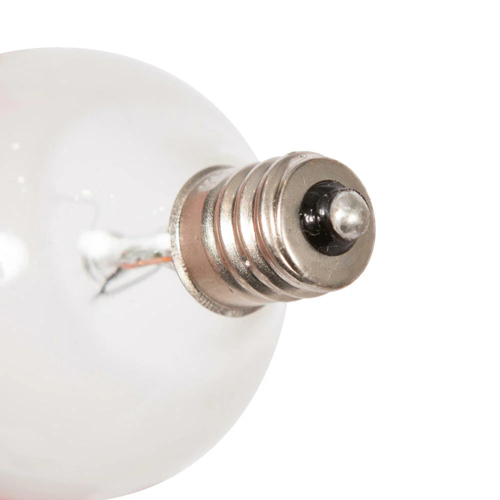 Vickerman G40 Frosted White Incandescent Bulb E12 Base 120Volt 5Watt - Cheap-Us