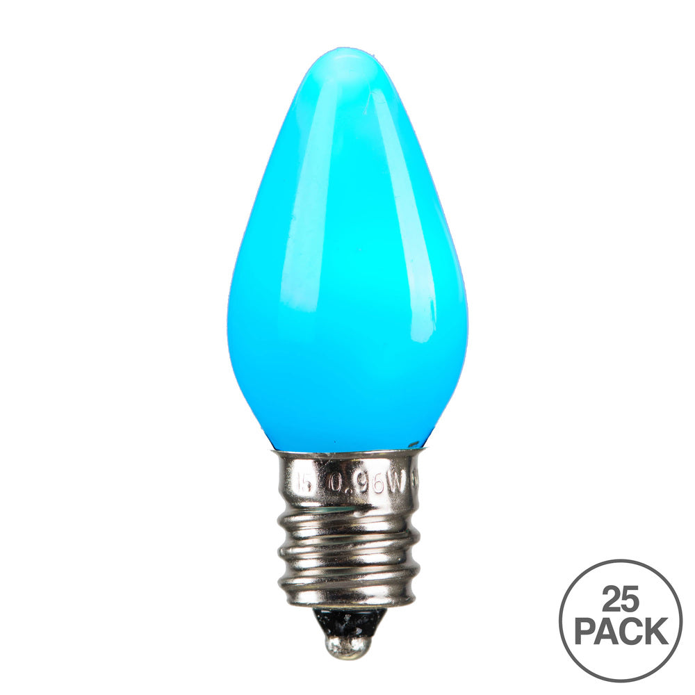 Vickerman C7 Ceramic LED Teal Twinkle Bulb  Nickel Base 120V .6 Watts 25 Bulbs per Pack - Cheap-Us