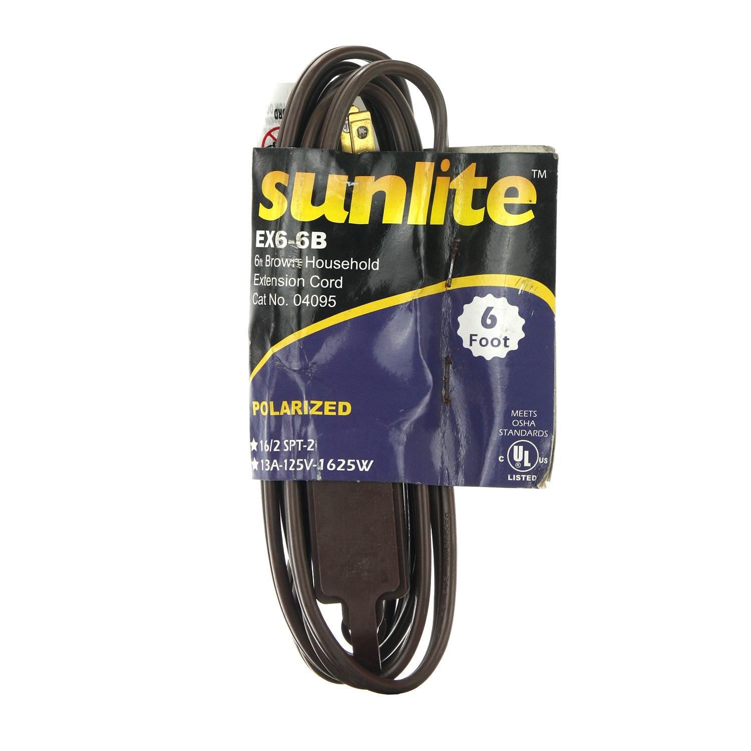 Sunlite EX6/BR Household 6-Feet Extension Cord, Brown - Cheap-Us