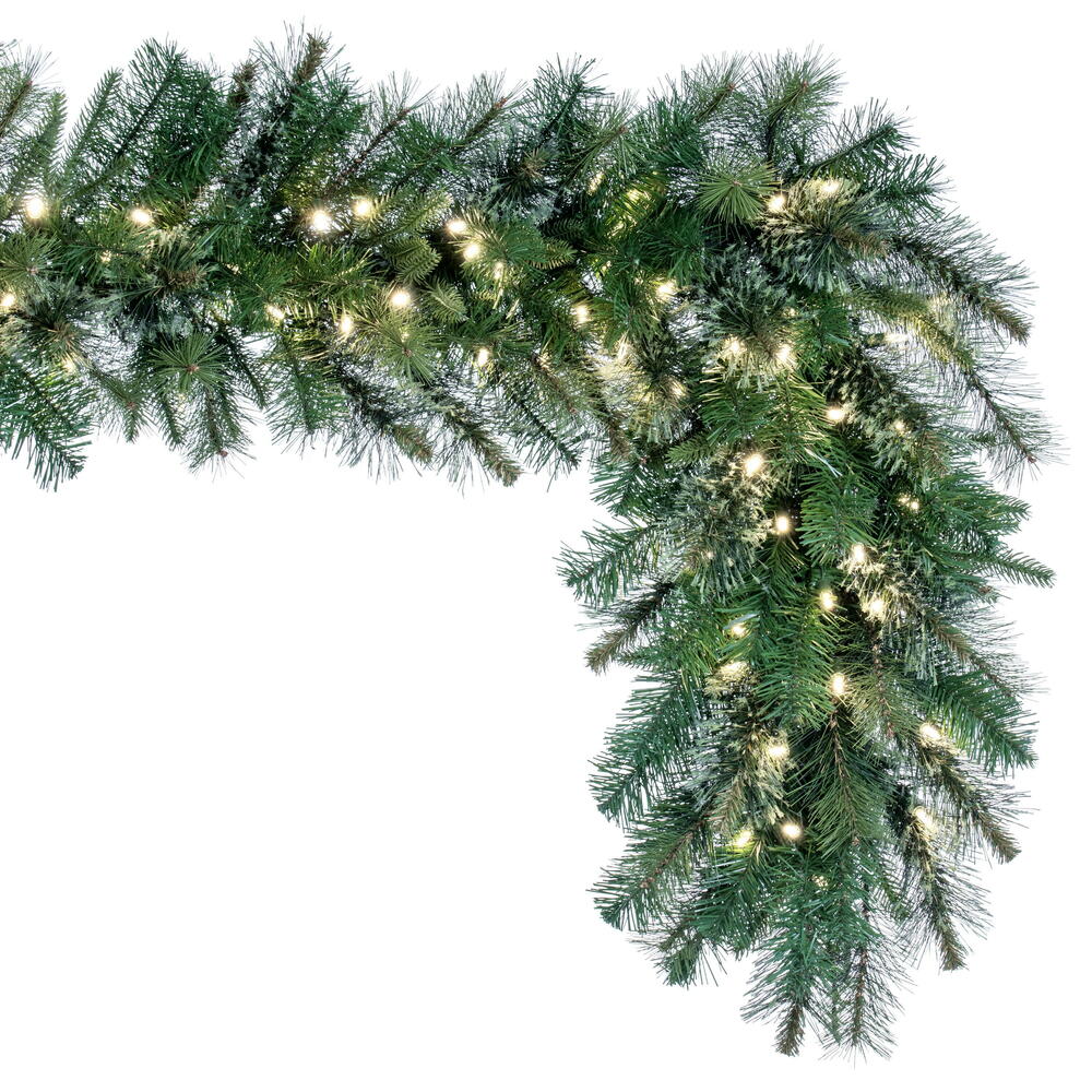 Vickerman 9' Cashmere Artificial Christmas Garland with Warm White Dura-lit LED Lights - Cheap-Us