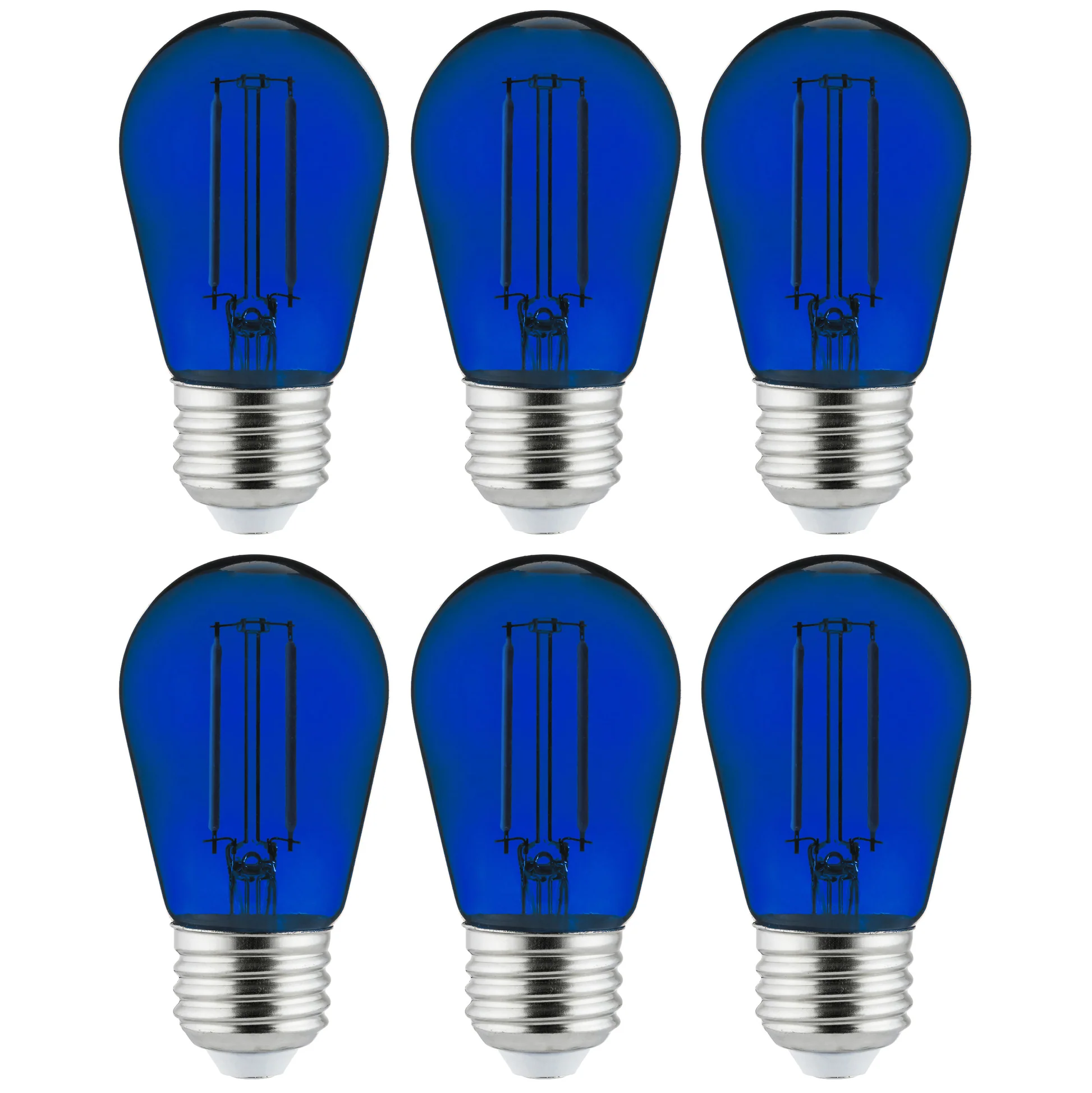 Sunlite 40972 LED Filament S14 Sign 2-Watt Transparent Dimmable Light Bulb Blue 6 Pack - Cheap-Us