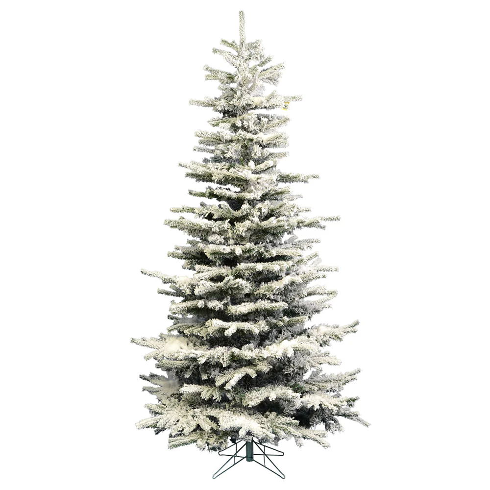 Vickerman 7.5' Flocked Sierra Fir Slim Artificial Christmas Tree Unlit - Cheap-Us