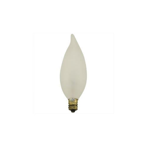 Bulbrite 40CFF/32/3 40 Watt Incandescent CA10 Flame Tip Chandelier Bulb, Candelabra Base, Frost - Cheap-Us