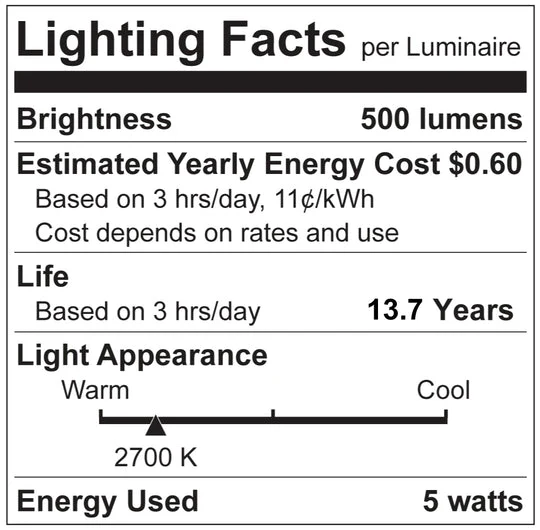 Luxrte LED G9  Light Bulb, 5W, 500 Lumens, 2700K - Warm White, Clear Finish, 80 CRI, Dimmable, Pack of 7 (LR24670) - Cheap-Us