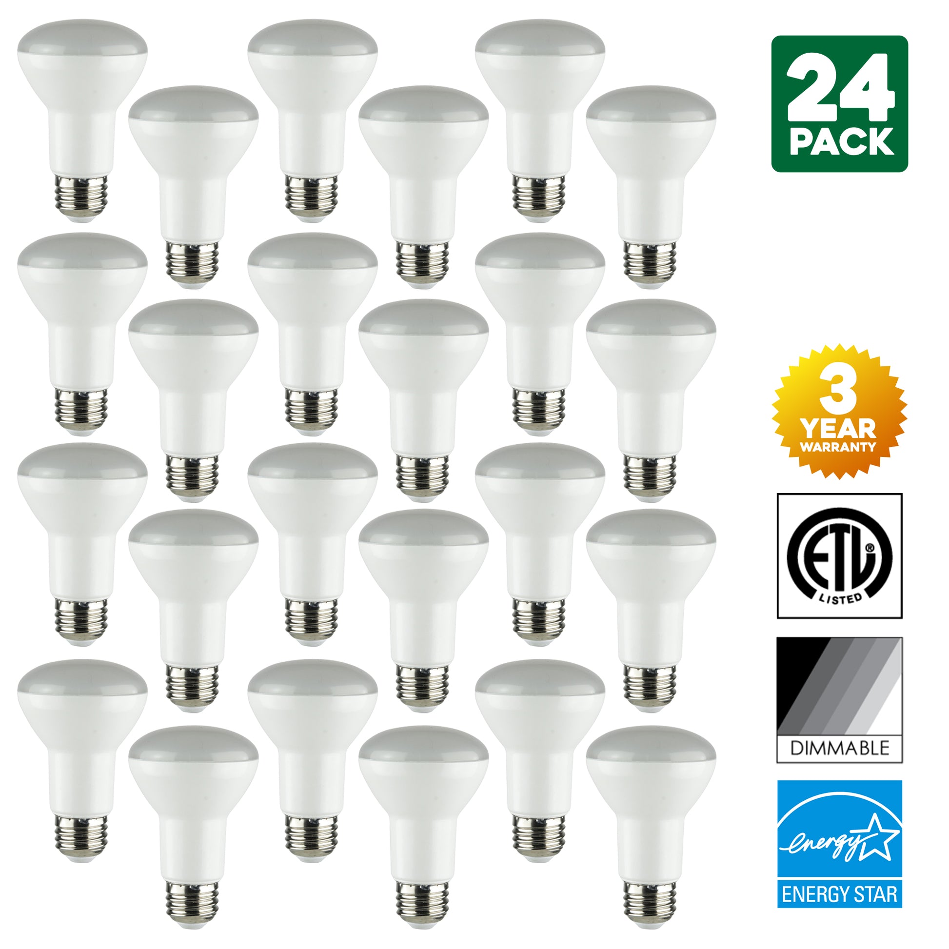 Sunlite 8-Watt Dimmable LED R20 Reflector Bulb, 50W Incandescent Equivalent, Medium (E26) Base, 4000K Cool White - Cheap-Us