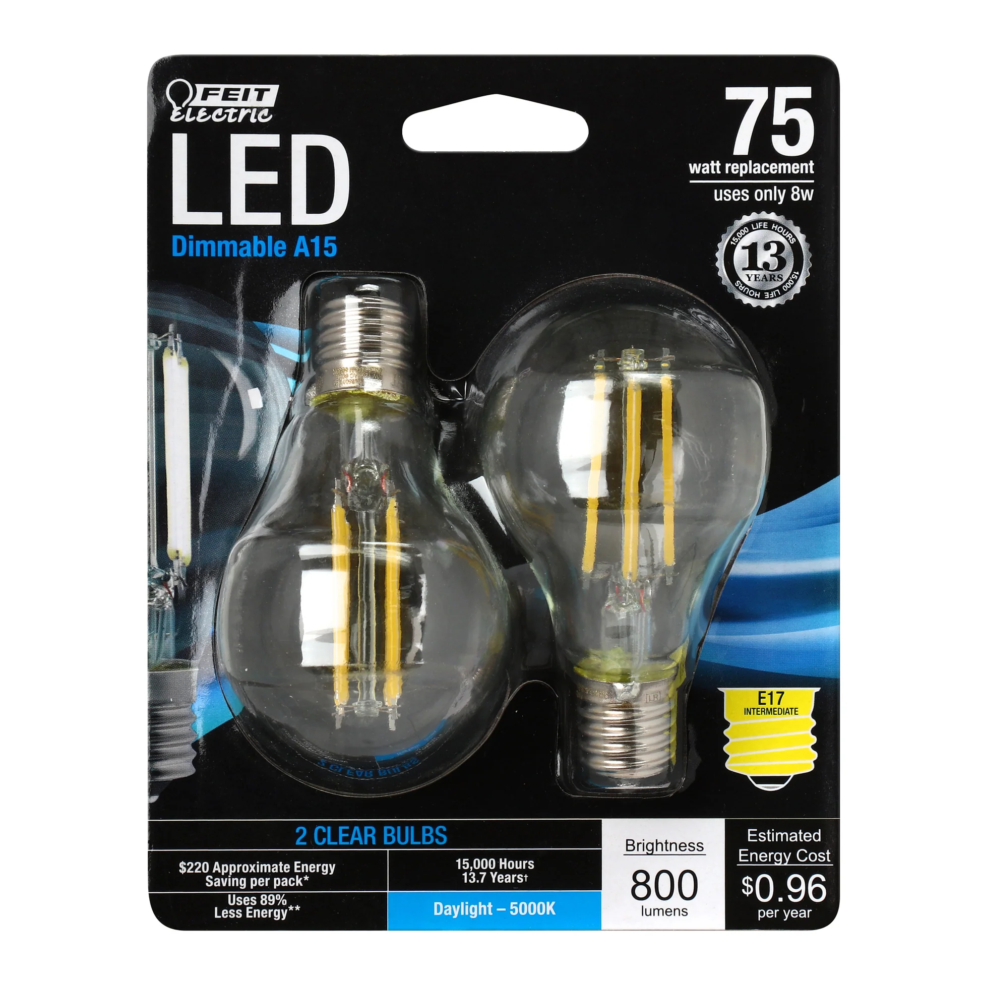 800 Lumen 5000K Dimmable Glass Filament LED - Cheap-Us