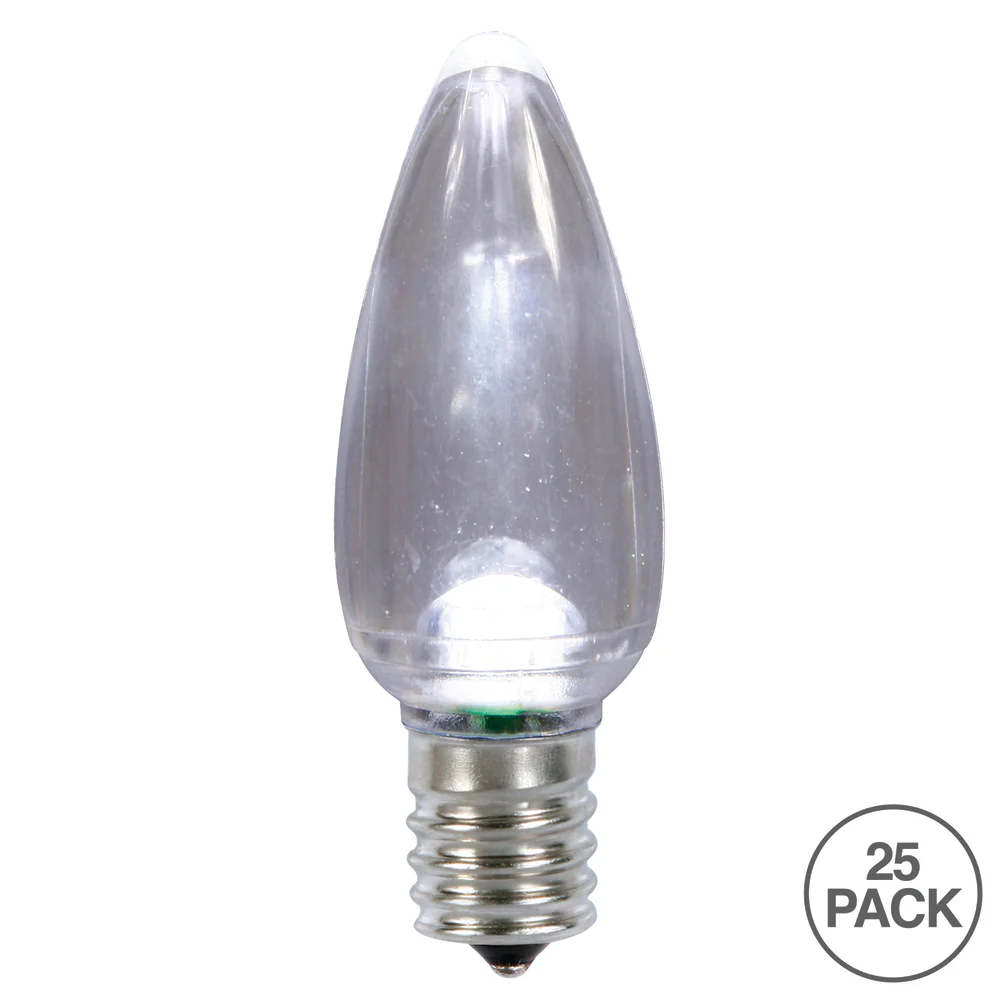 Vickerman C9 Transparent Plastic LED Pure White Dimmable Bulb E17 Nickel Base 25 per bag - Cheap-Us