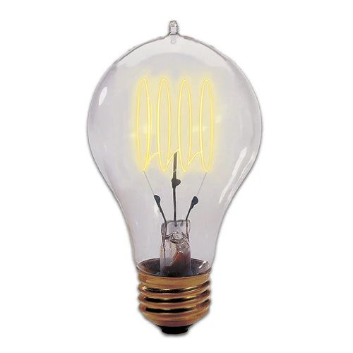 Bulbrite NOS25-VICTOR 25 Watt Nostalgic Incandescent Edison Quad Loop A19, Medium Base, Antique Finish - Cheap-Us