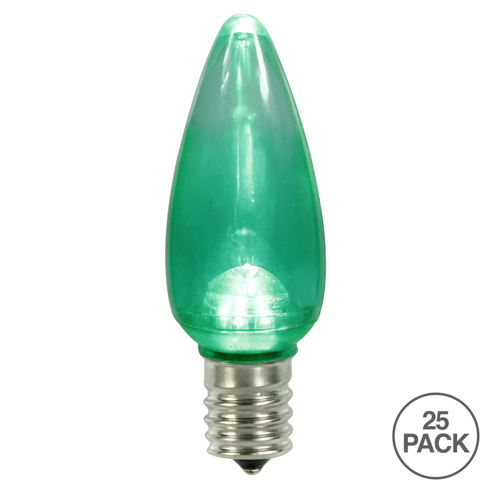 Vickerman C9 Transparent Plastic LED Green Dimmable Bulb bag of 25 - Cheap-Us