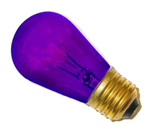 Bulbrite 11S14TP 11W Dimmable S14 String Light Replacement Bulb, Medium Base, Transparent Purple - Cheap-Us