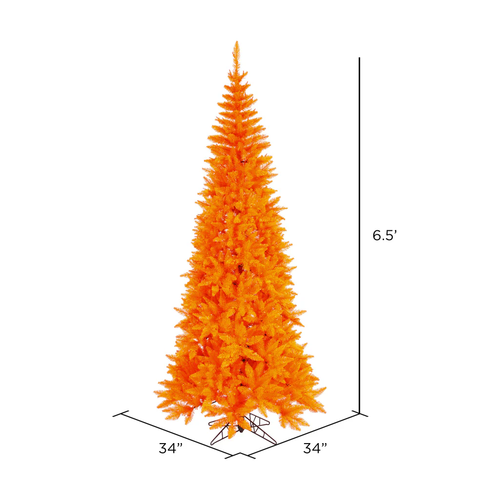 Vickerman 6.5' Orange Fir Slim Artificial Christmas Tree Unlit - Cheap-Us