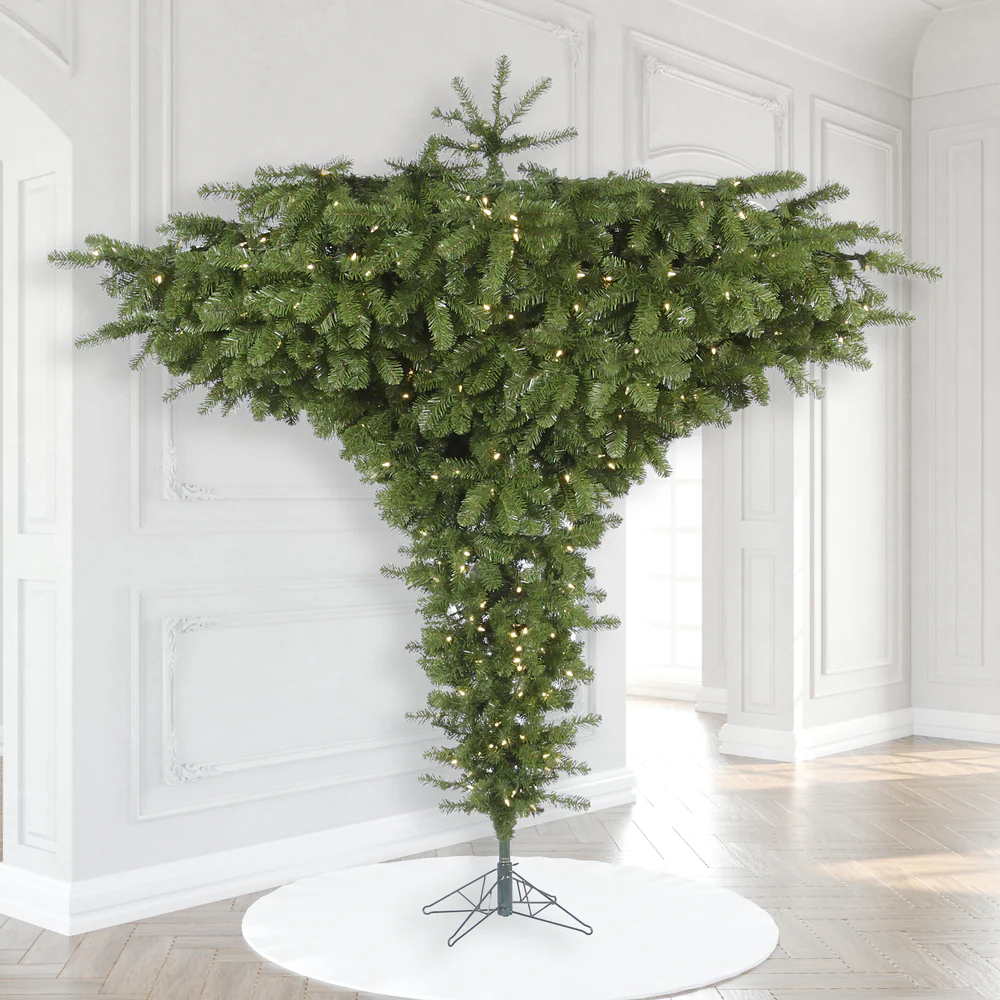 Vickerman 9' Upside Down Artificial Christmas Tree Warm White Dura-lit LED Lights - Cheap-Us