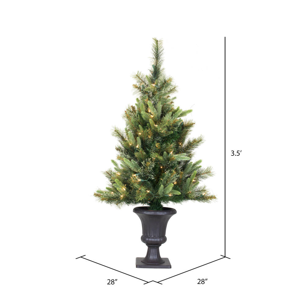 Vickerman 3.5' Cashmere Pine Artificial Christmas Tree Warm White Dura-Lit® LED Lights - Cheap-Us