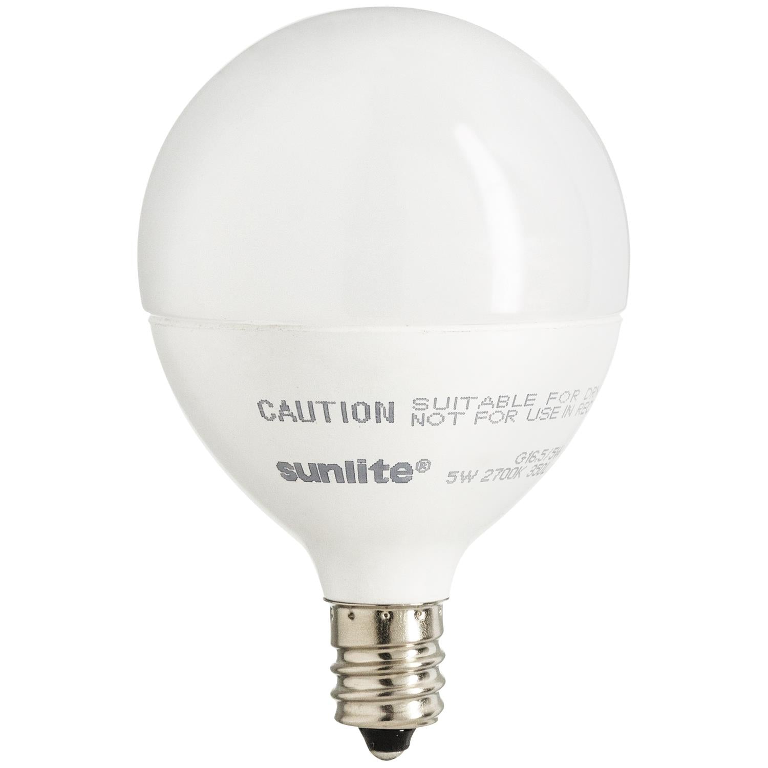 Sunlite LED G16.5 Globe 5W (40W Equivalent) Light Bulb Candelabra (E12) Base, Warm White - Cheap-Us