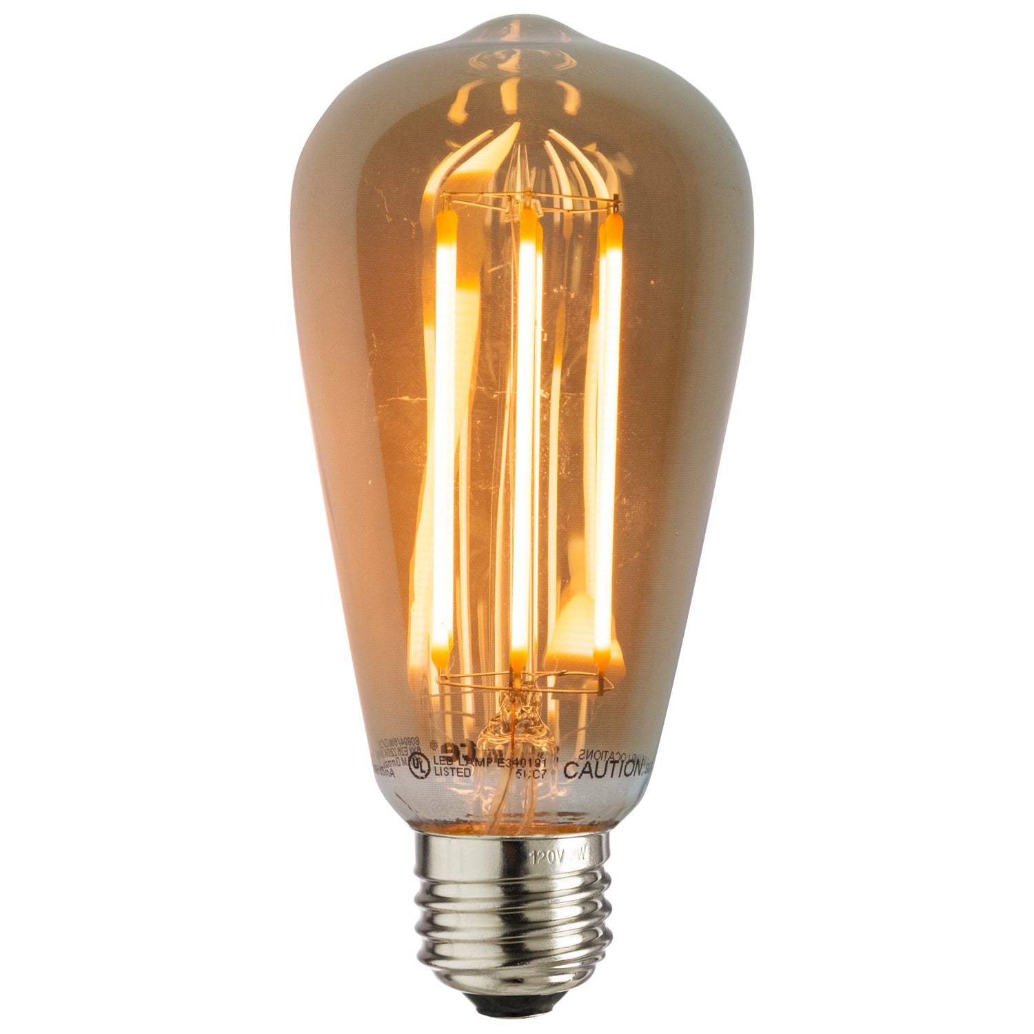 Sunlite 80894-SU LED ST19 Filament Style Edison Light Bulb 6 Watts (40W Equivalent), 450 Lumens, Medium Base (E26), Dimmable, UL Listed, 1 Pack 2200K - Warm White, Pack of 6 - Cheap-Us