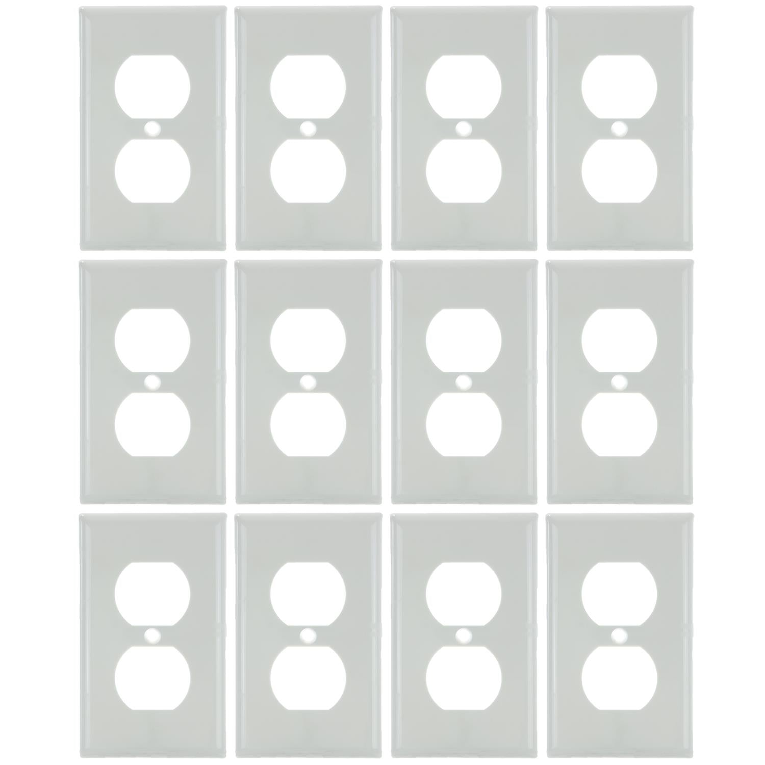 Sunlite E211/W 1 Gang Duplex Receptacle Plate, White - Cheap-Us