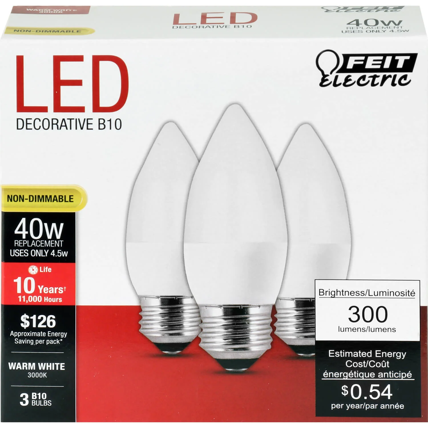 300 Lumen 3000K Non-Dimmable LED - Cheap-Us