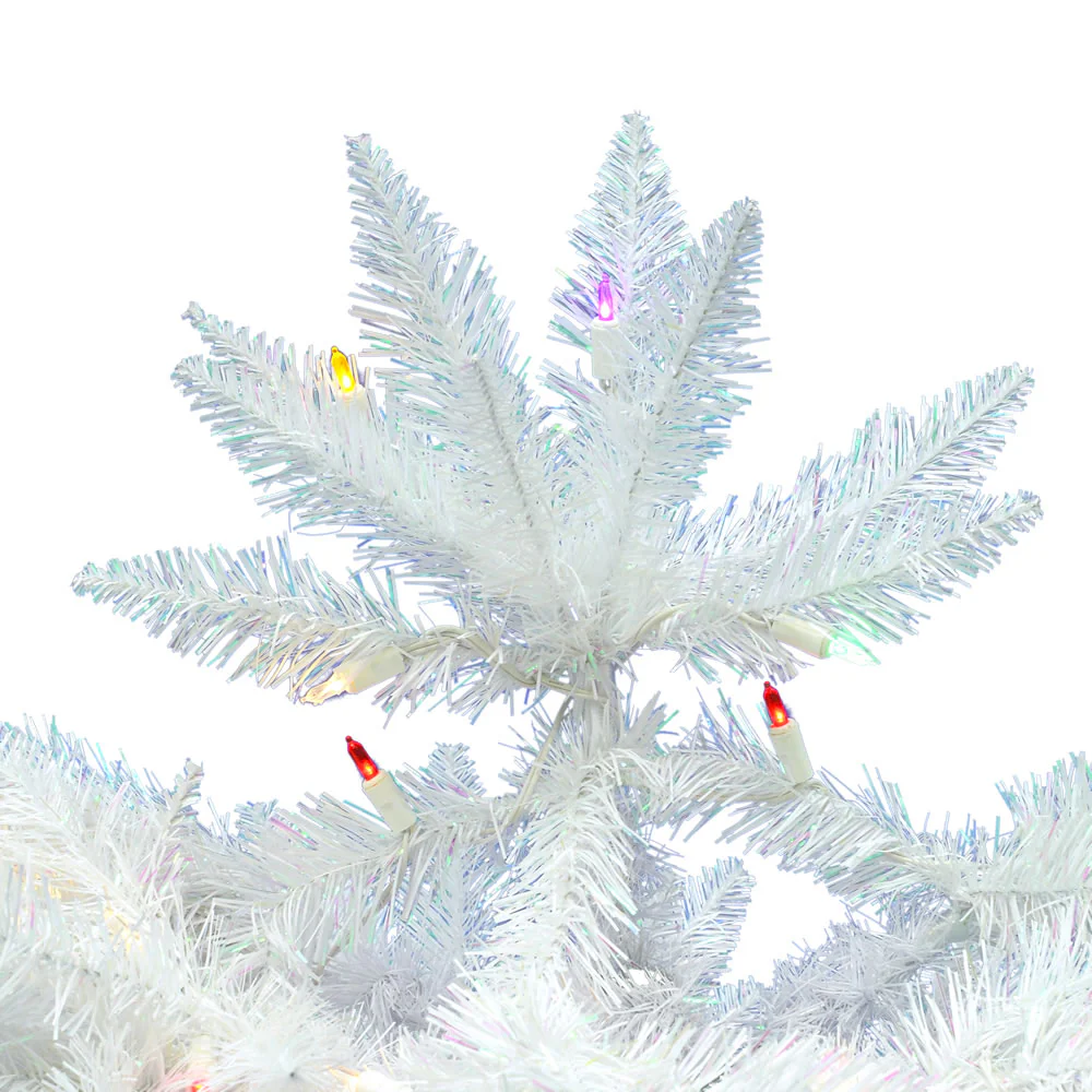 Vickerman 6' Sparkle White Spruce Pencil Artificial Christmas Tree Multi-Colored LED Lights - Cheap-Us