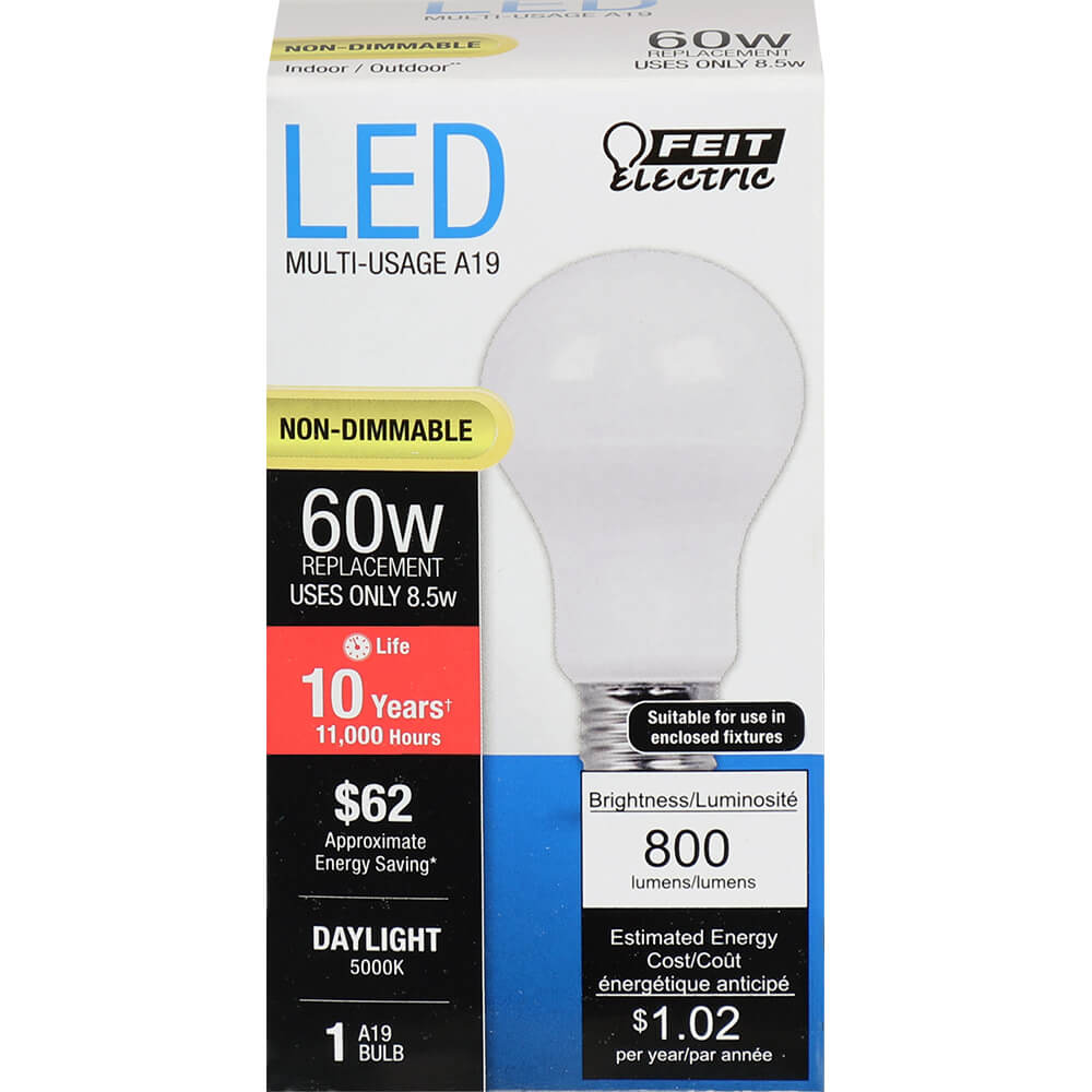 800 Lumen 5000K Non-Dimmable LED - Cheap-Us