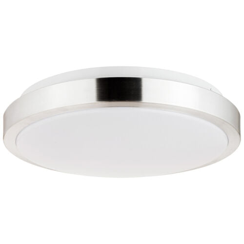 Sunlite 87765 LED 11 Inch Slim Saucer Flushmount Ceiling Light Fixture, 15 Watts (80W Equivalent), 1050 Lumens, Adjustable 5 CCT 2700K-5000K, 120V, Dimmable, 50,000 Hour Lifespan, Brushed Nickel - Cheap-Us