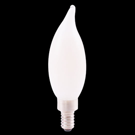 Luxrite LED Flame Tip Chandelier Light Bulb, E12 Candelabra Base, 5W, 2700K - Warm White, 550 Lumens, 80 CRI, White Finish, Dimmable (LR21563) - Cheap-Us