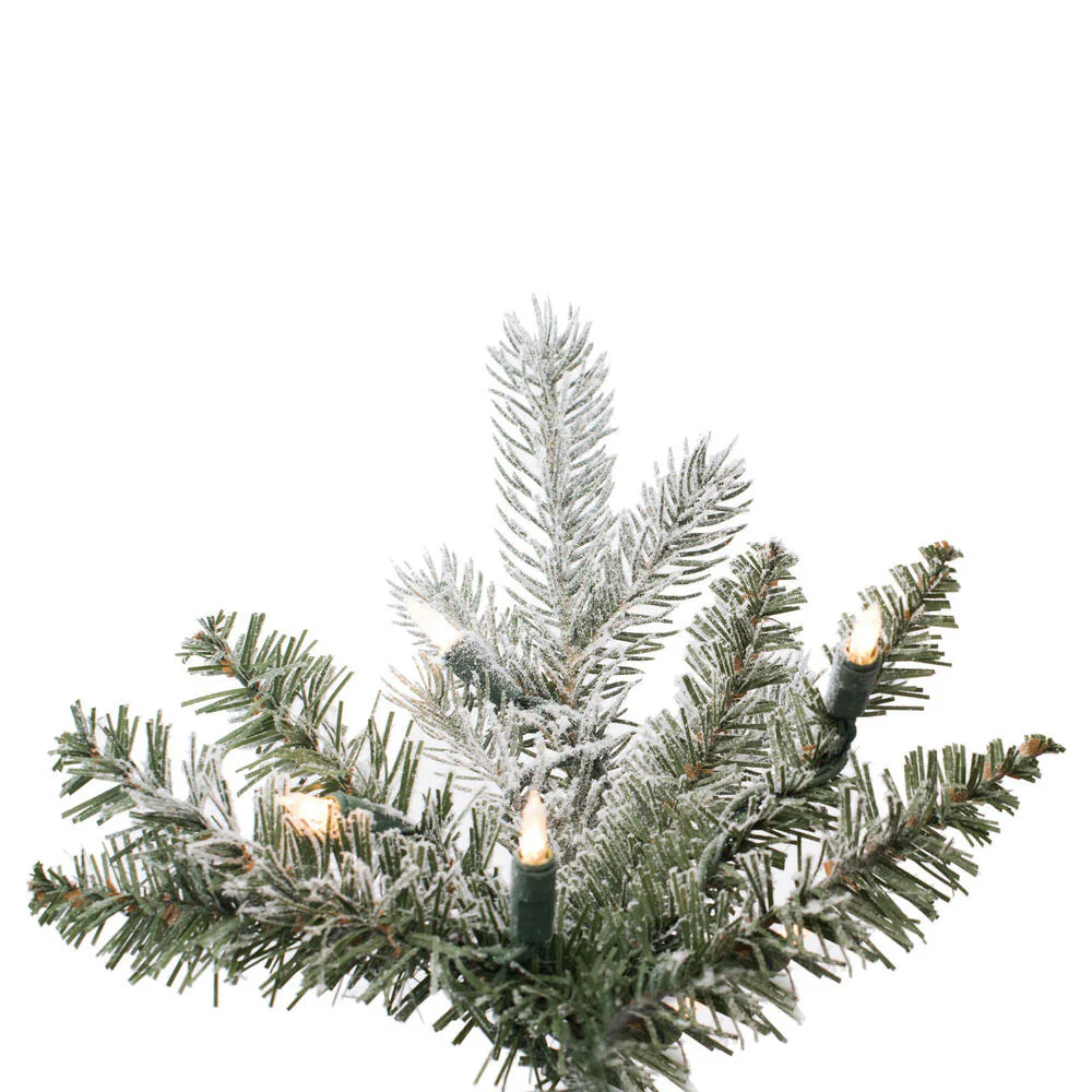 Vickerman 5' Frosted Glitter Tannenbaum Pine Artificial Christmas Tree Pure White LED Lights - Cheap-Us