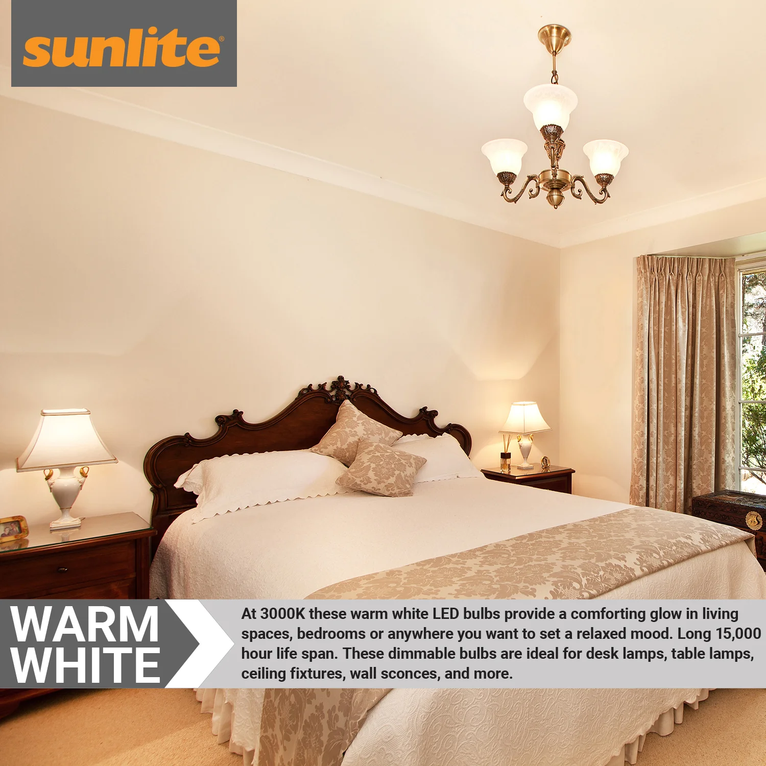 Sunlite 80592-SU LED A19 Light Bulb, 9 Watts (60W Equivalent), 800 Lumens, Dimmable, Medium Base (E26), UL Listed, 30K - Warm White 1 Pack - Cheap-Us