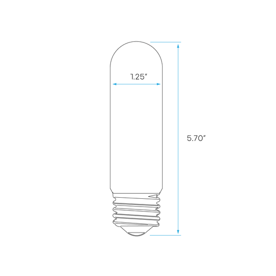 Luxrite LED T10 Filament Tubular Light Bulb, E26 Medium Base, 5W, 2700K - Warm White, 500 Lumens, 80 CRI, Clear Finish, Dimmable, Pack of 7 (LR21626) - Cheap-Us