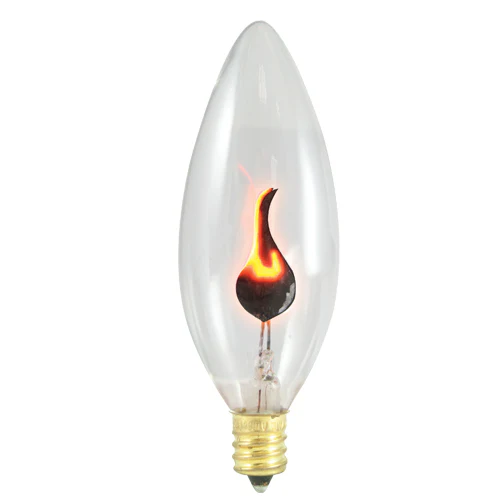 Bulbrite F3CTC/32 3 Watt Incandescent CA5 Torpedo Chandelier Bulb, Candelabra Base, Flicker - Cheap-Us