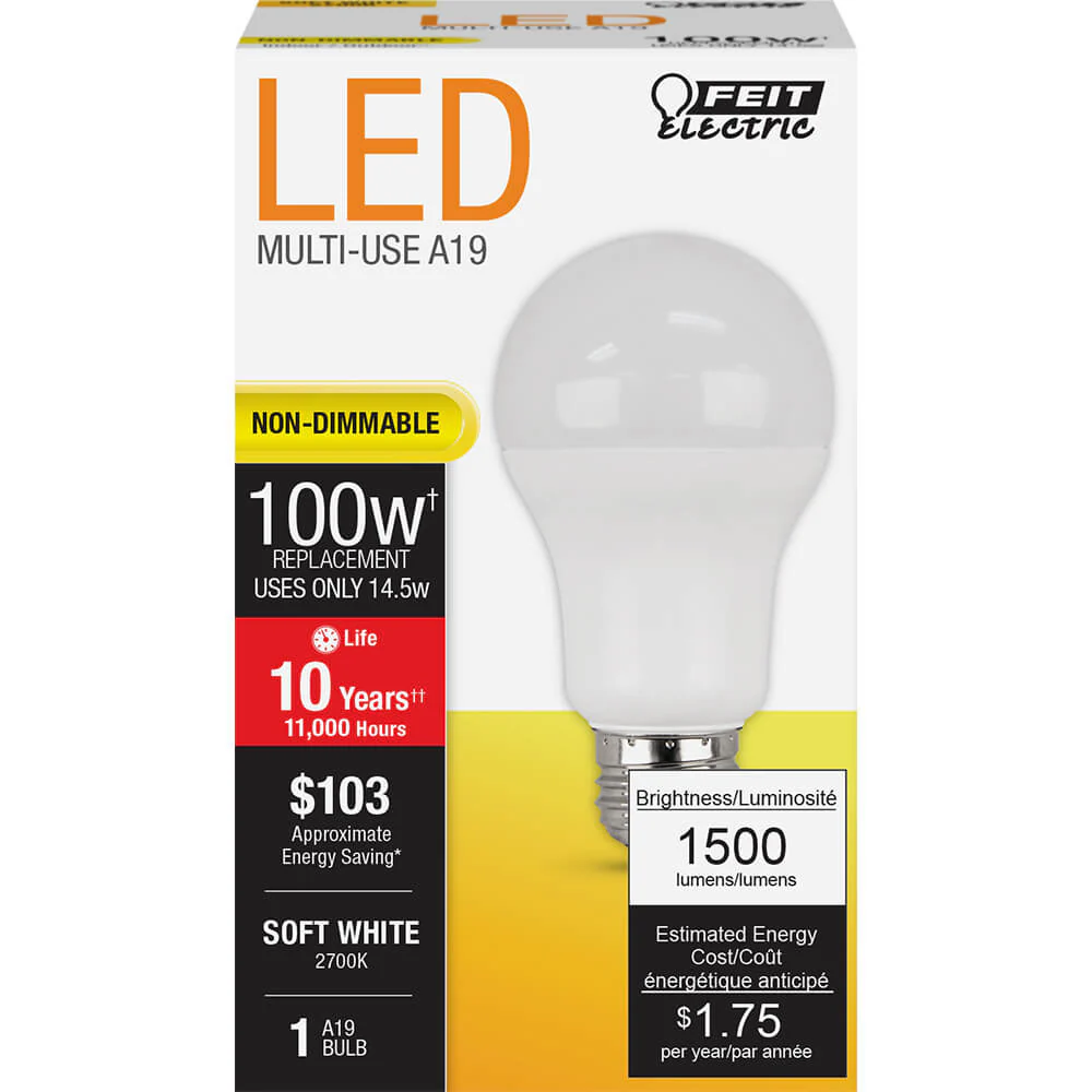 1500 Lumen 2700K Non-Dimmable LED - Cheap-Us