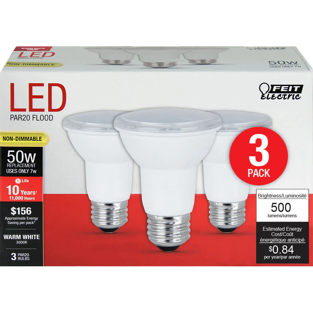 500 Lumen 3000 Non-Dimmable PAR20 LED - Cheap-Us