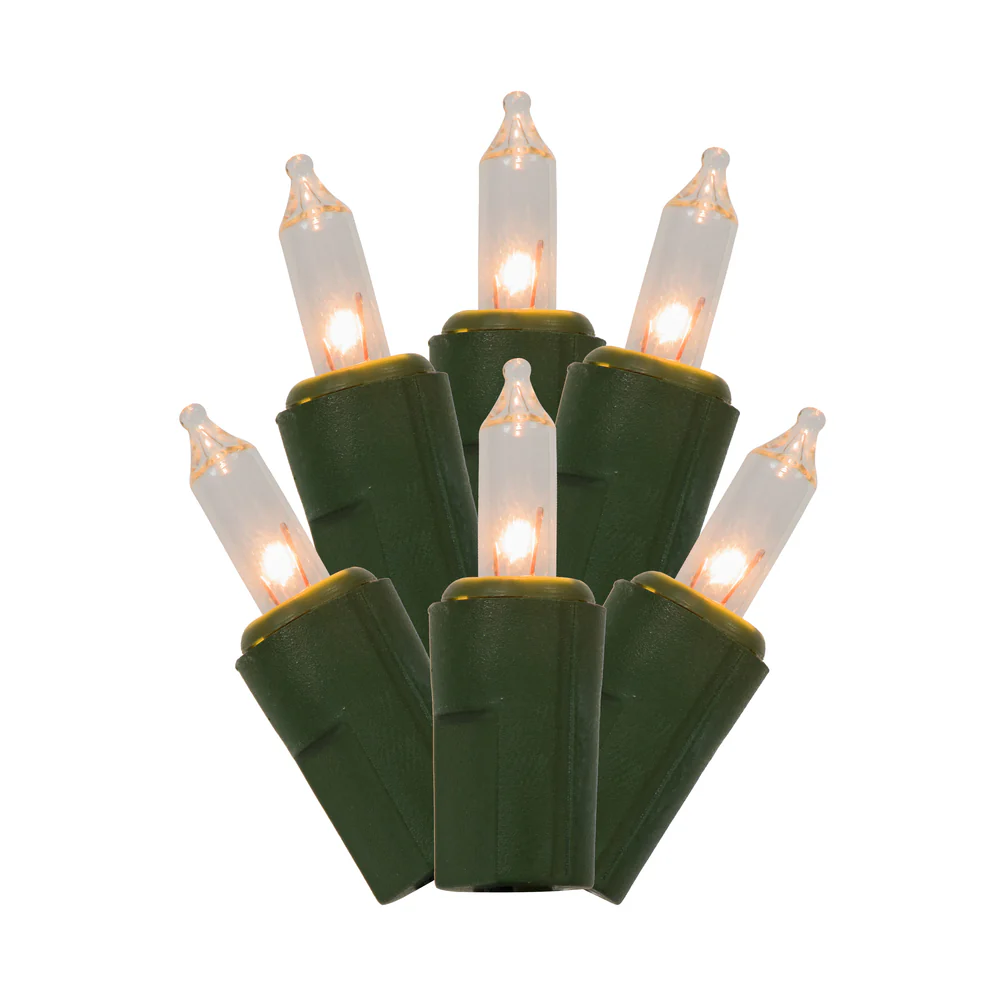 Vickerman 35 Clear Dura-lit Mini Light on Green Wire, 26' Christmas Light Strand - 3 Pack - Cheap-Us