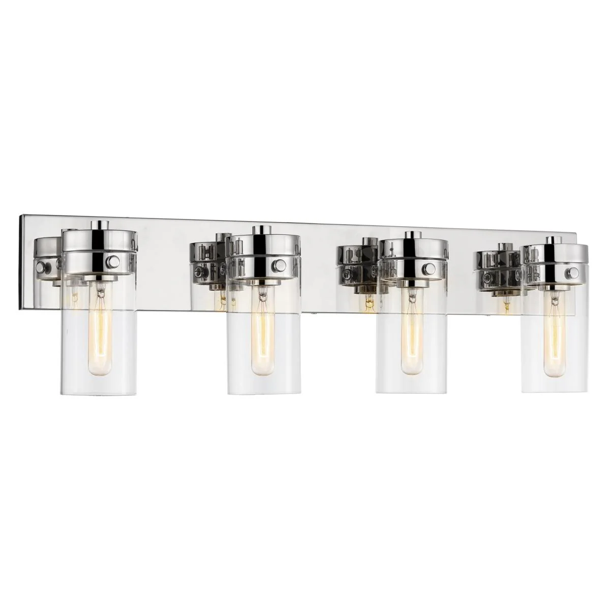 60-7634 INTERSECTION 4LT VANITY Intersection; 4 Light; Vanity; Polished Nickel with Clear Glass - Cheap-Us