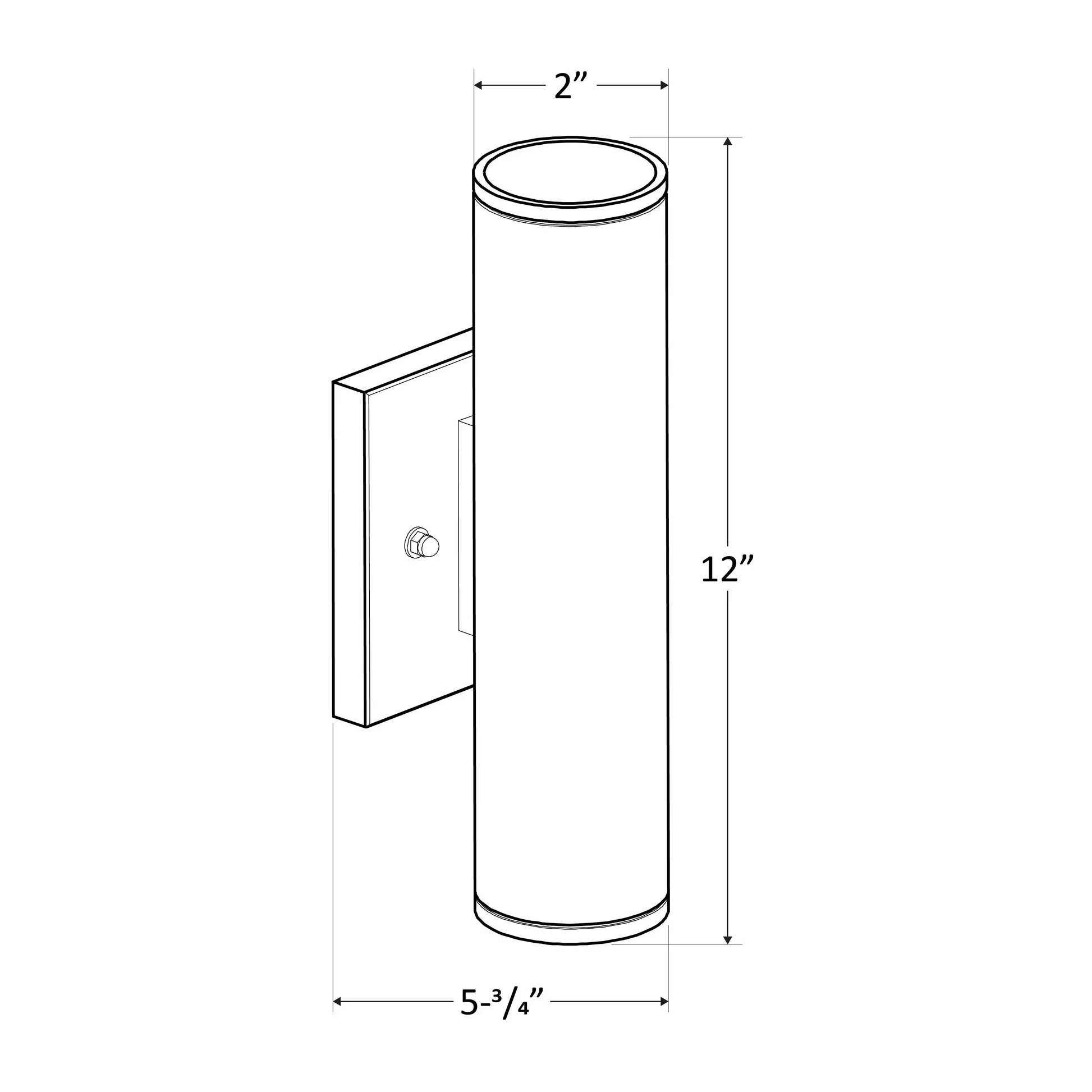 Westgate 2In Wall Cyl. U/D 2X6W 30K/40K/50K Dim. - Black, Outdoor Lighting, 12W, 800 Lumens, 3000K/4000K/5000K, Black Finish, TRIAC Dimming - Cheap-Us