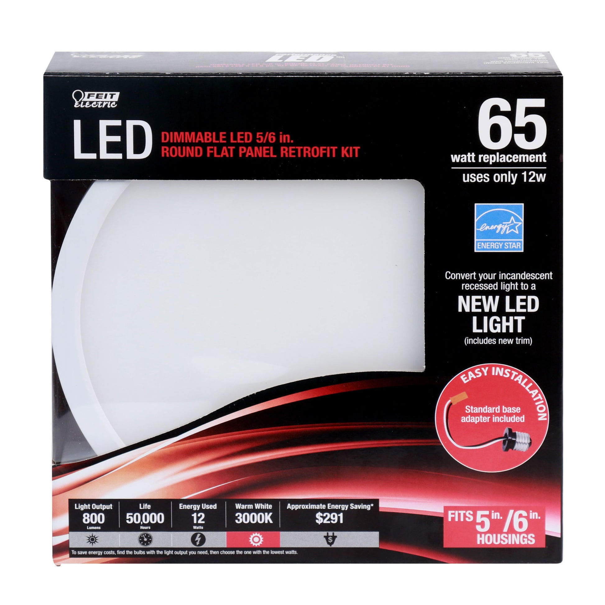 800 Lumen 3000K 5/6 inch Flat Panel LED Recessed Downlight - Cheap-Us