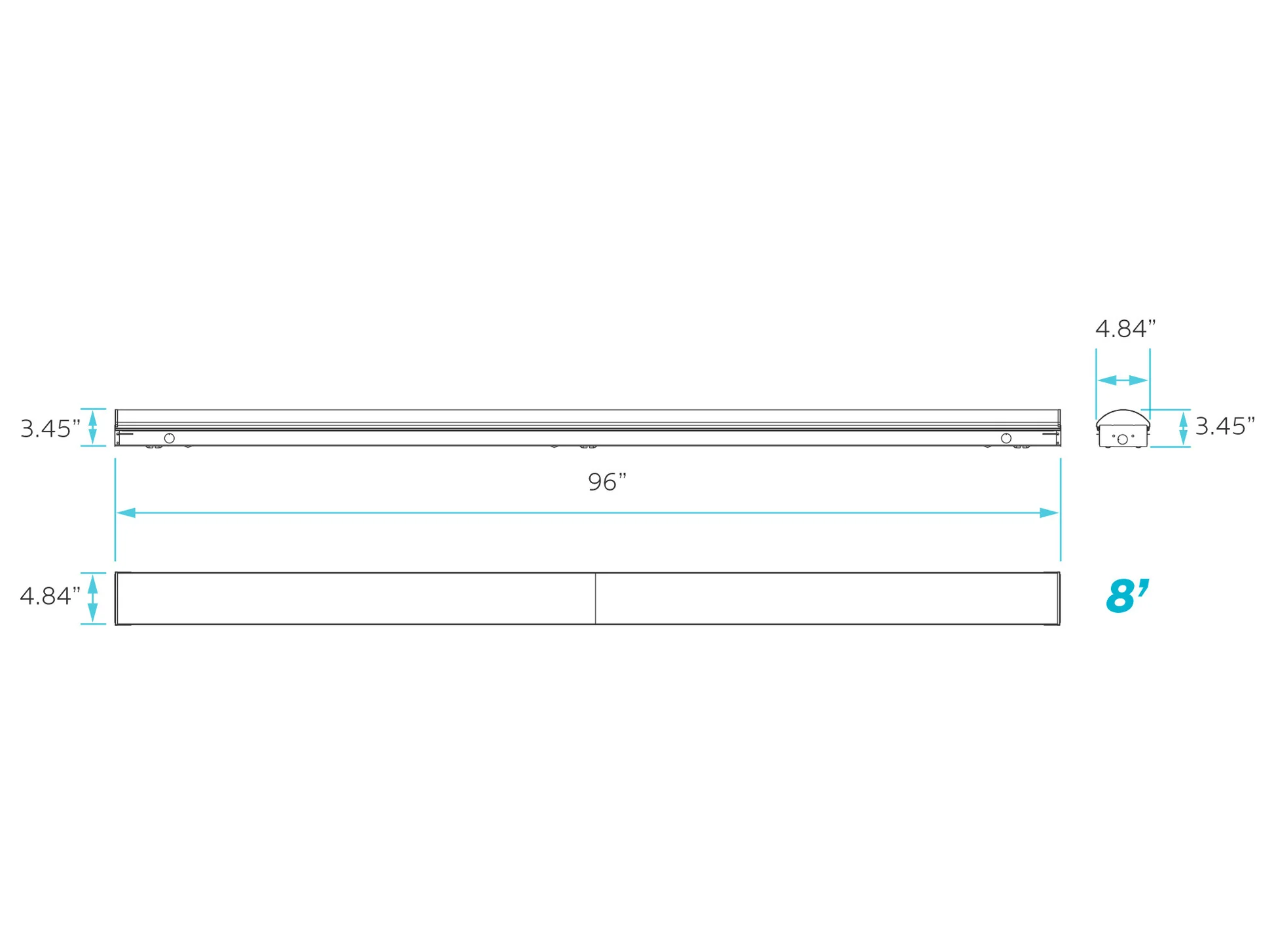 Luxrite Surface Mount LED96/LINEAR/3CCT/UNV/D 3000K/4000K/5000K Cct Select - Cheap-Us