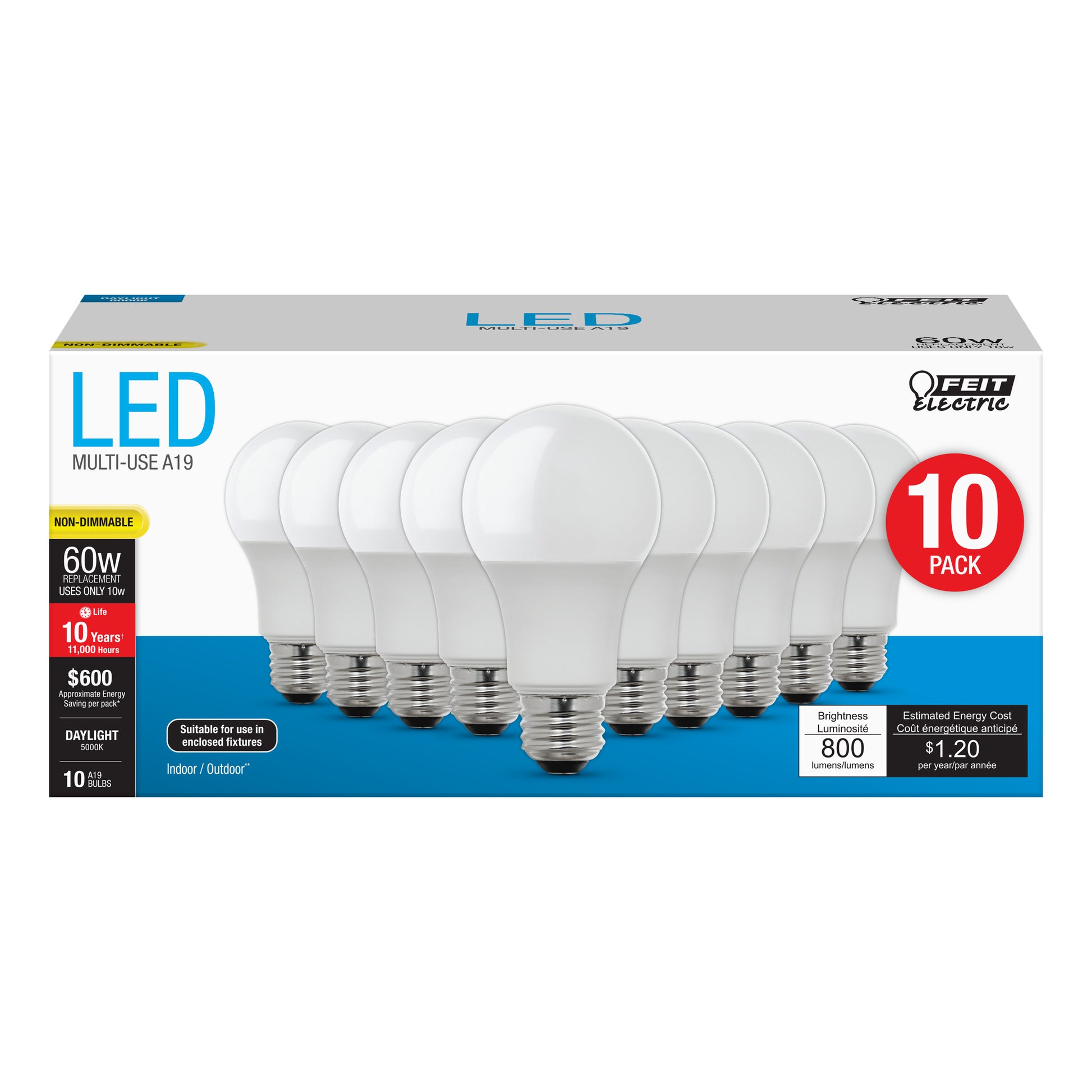 60-Watt Equivalent A19 Daylight General Purpose LED - Cheap-Us